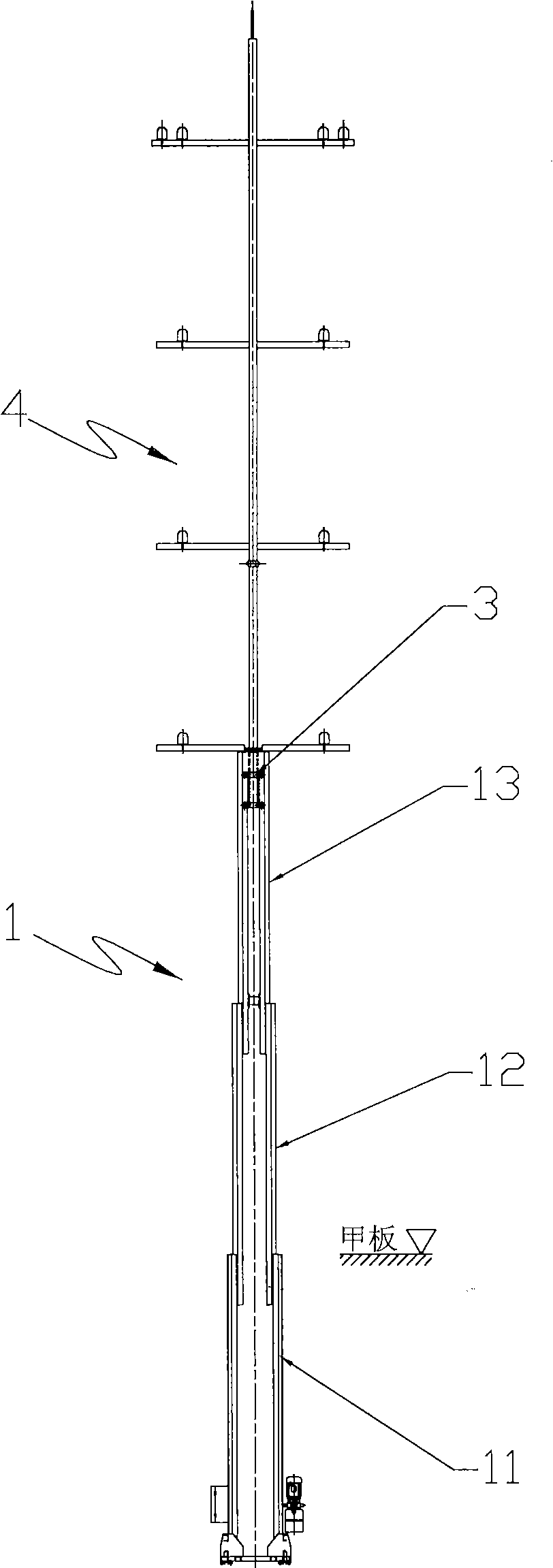 Marine telescope pole