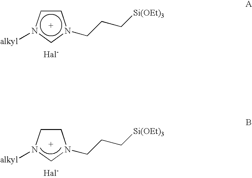 Imidazolium salts that can be immobilized