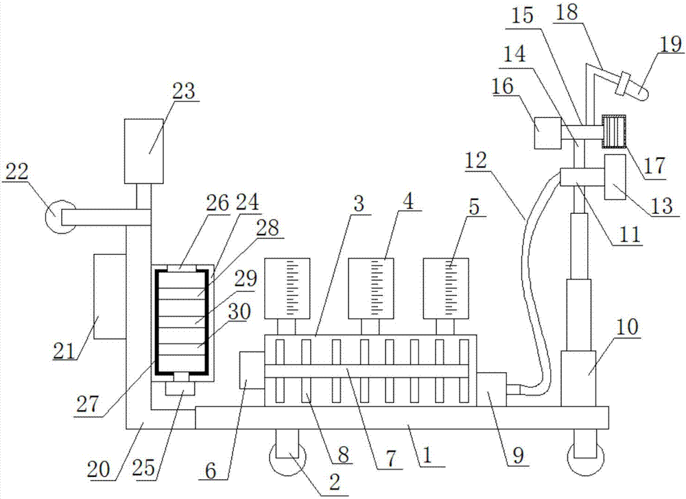 Mural color restoring device with drying function