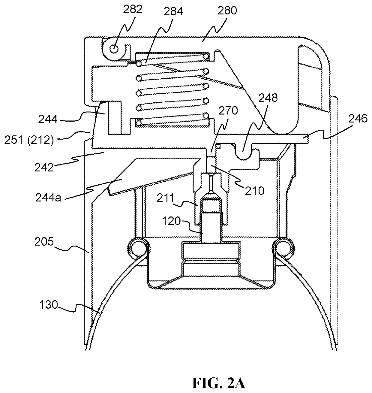 Dispensing device suitable for a foamable product