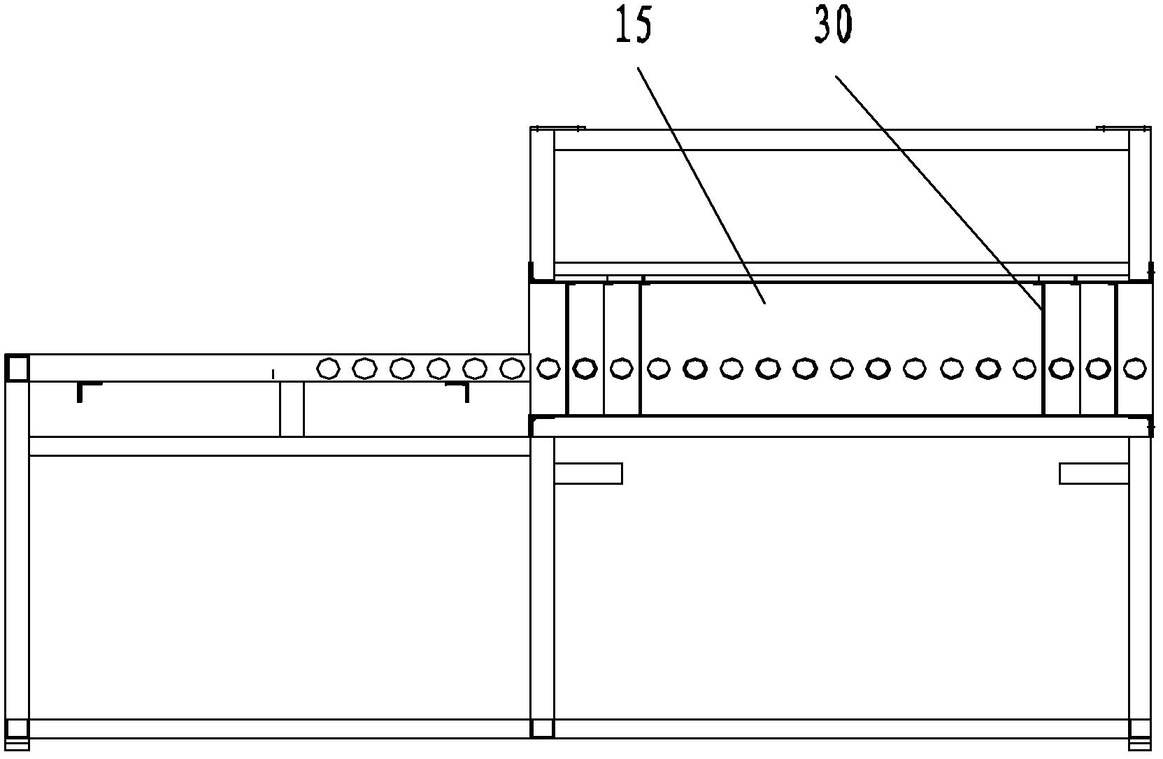 A microwave roller kiln