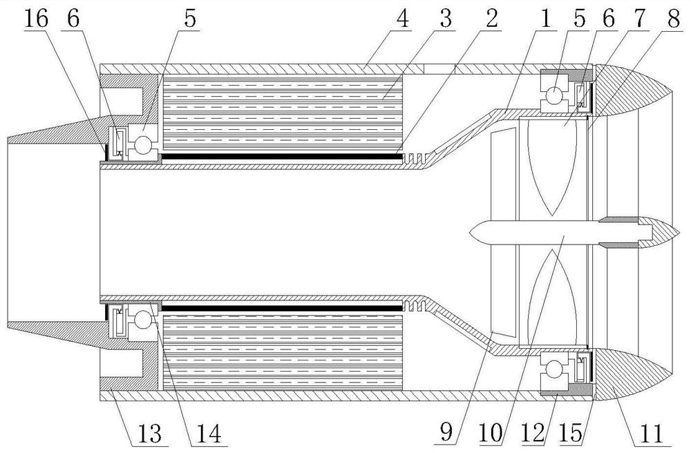 High-thrust rim propeller and advancing tool adopting same