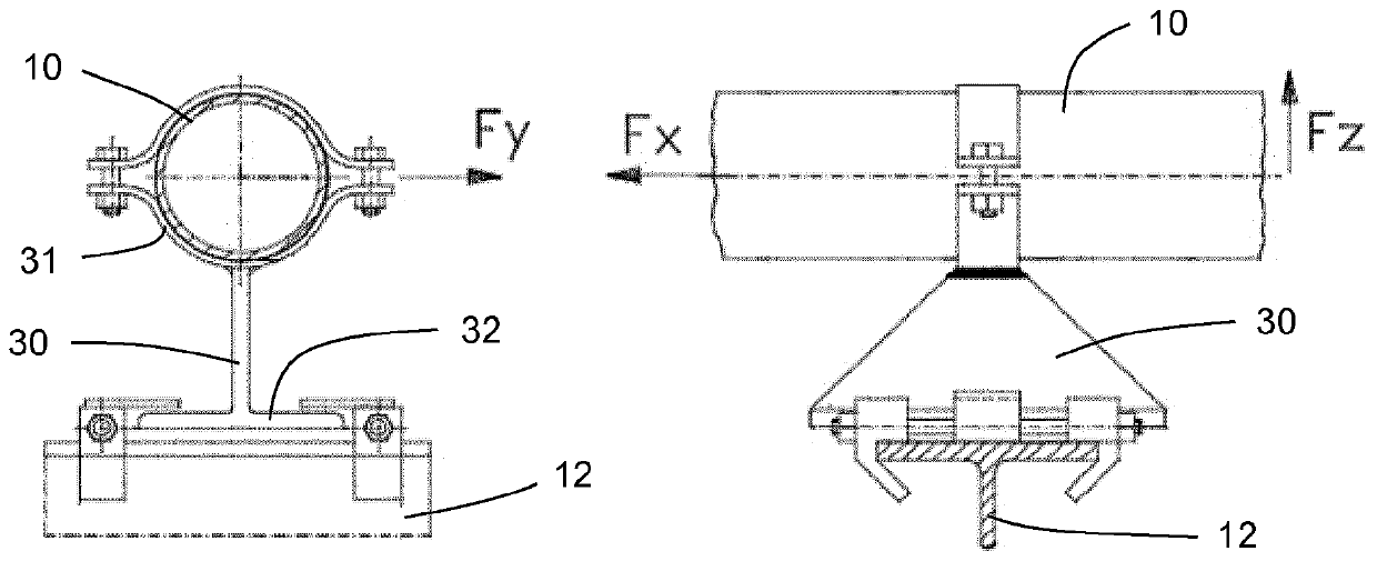 Thermally decoupled pipe bracket with high mechanical loading capacity