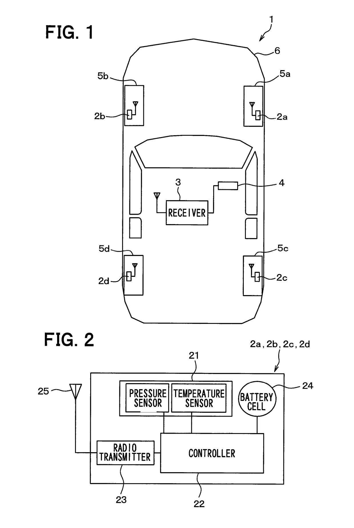 Tire inflation pressure detection device