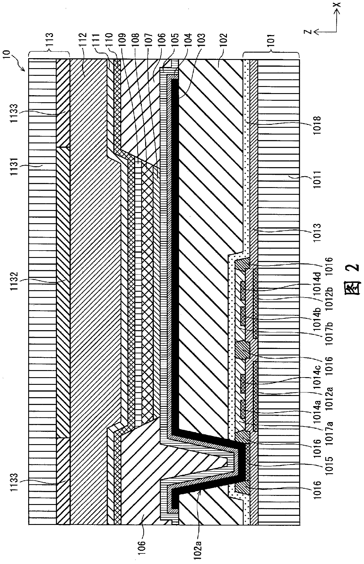 Thin-film transistor device and method for manufacturing same, organic electroluminescent display element, and organic electroluminescent display device