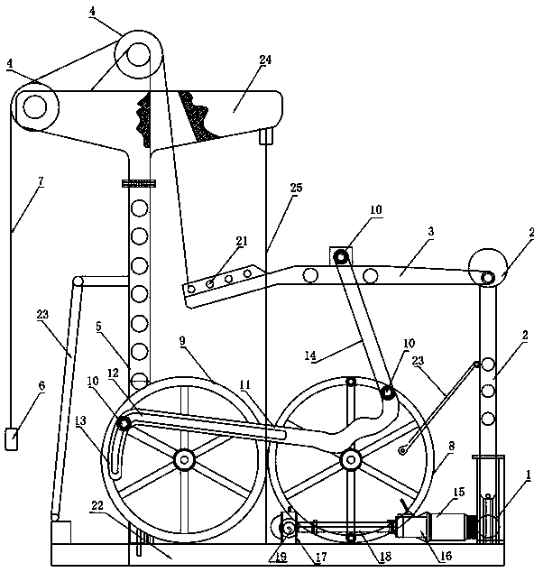 Automatic speed-changing wide-swing-angle oil pumping machine