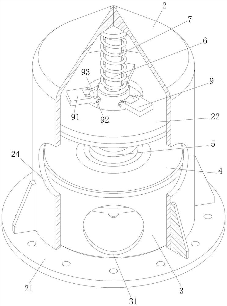 A kind of self-returning explosion-proof door for vertical air shaft in mining area