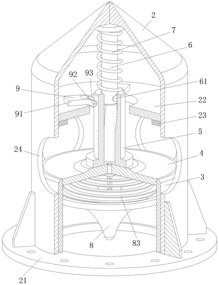 A kind of self-returning explosion-proof door for vertical air shaft in mining area