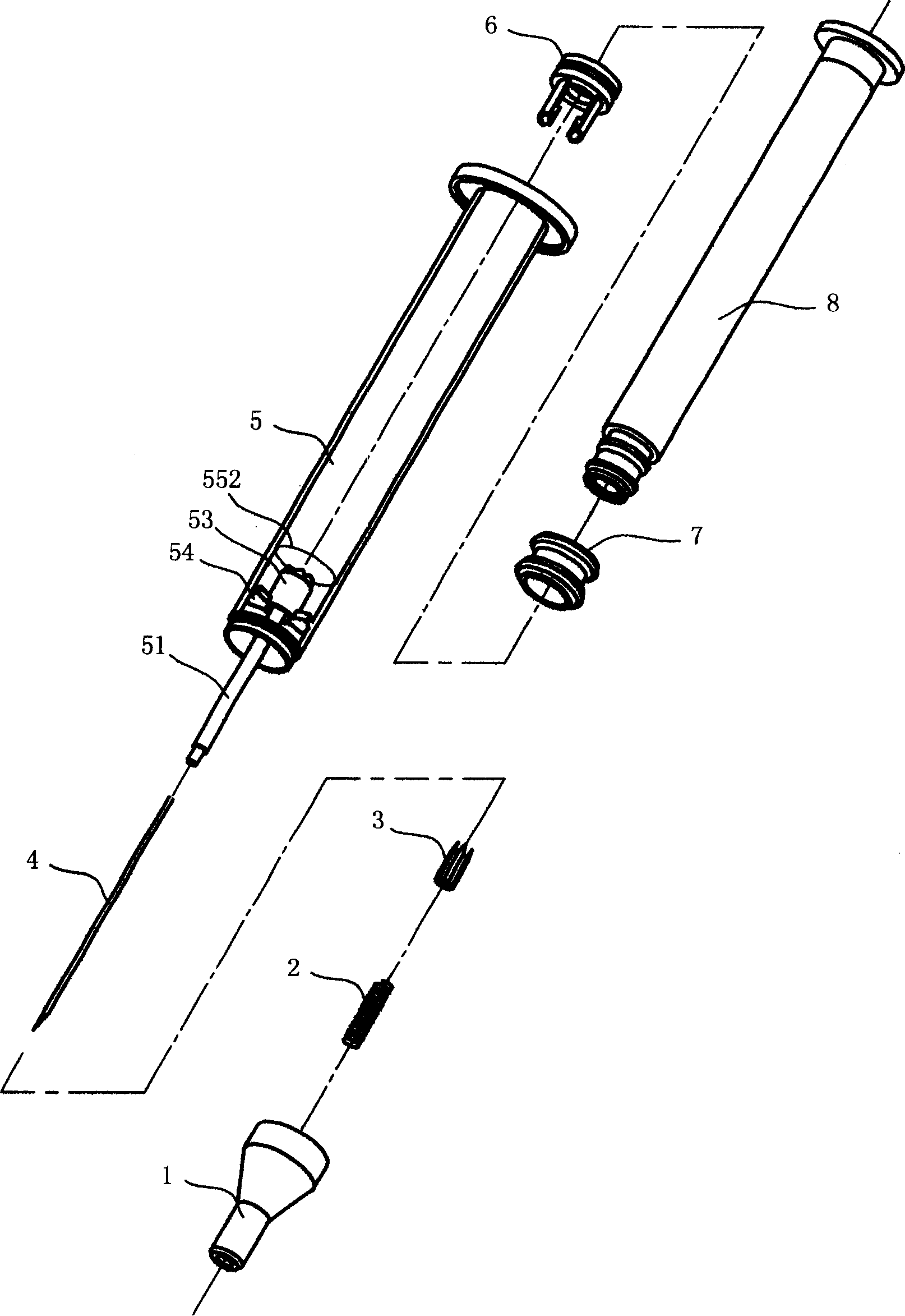 Automatic control method for self-destructor of syringe, infusion set and hemostix