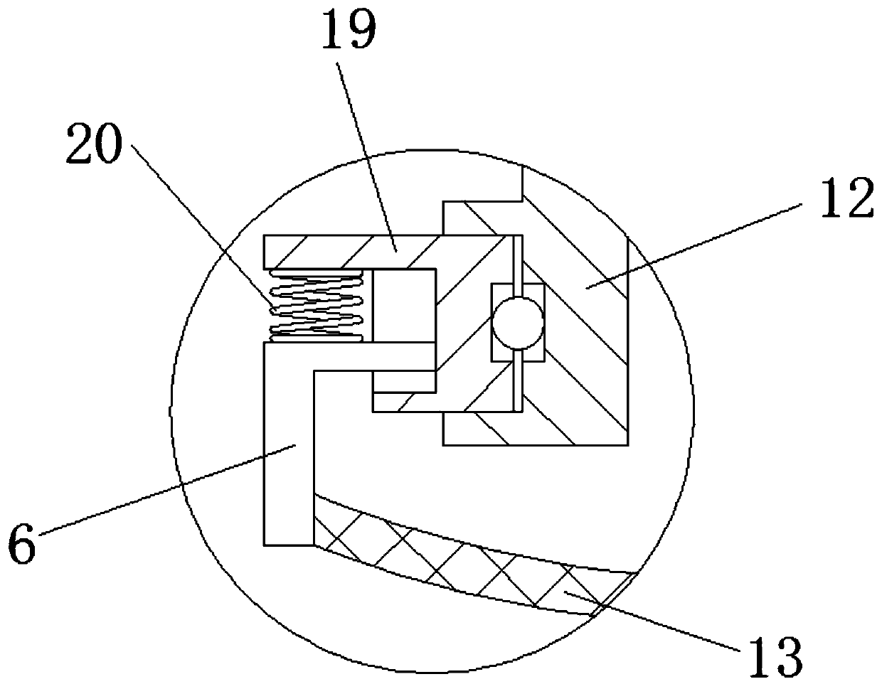 A multi-stage crushing device for waste materials for interior decoration