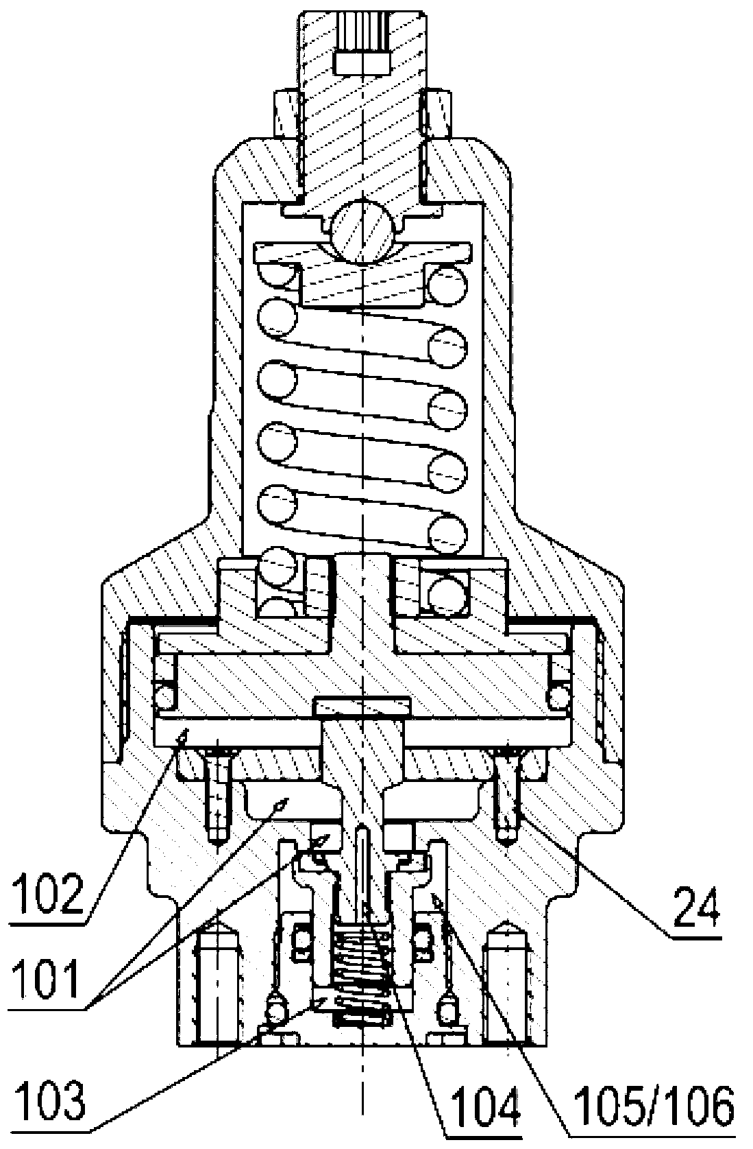 Mass-flow balanced type pressure regulating valve