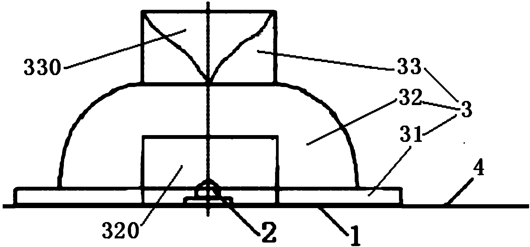 Refraction and reflection light emitting device