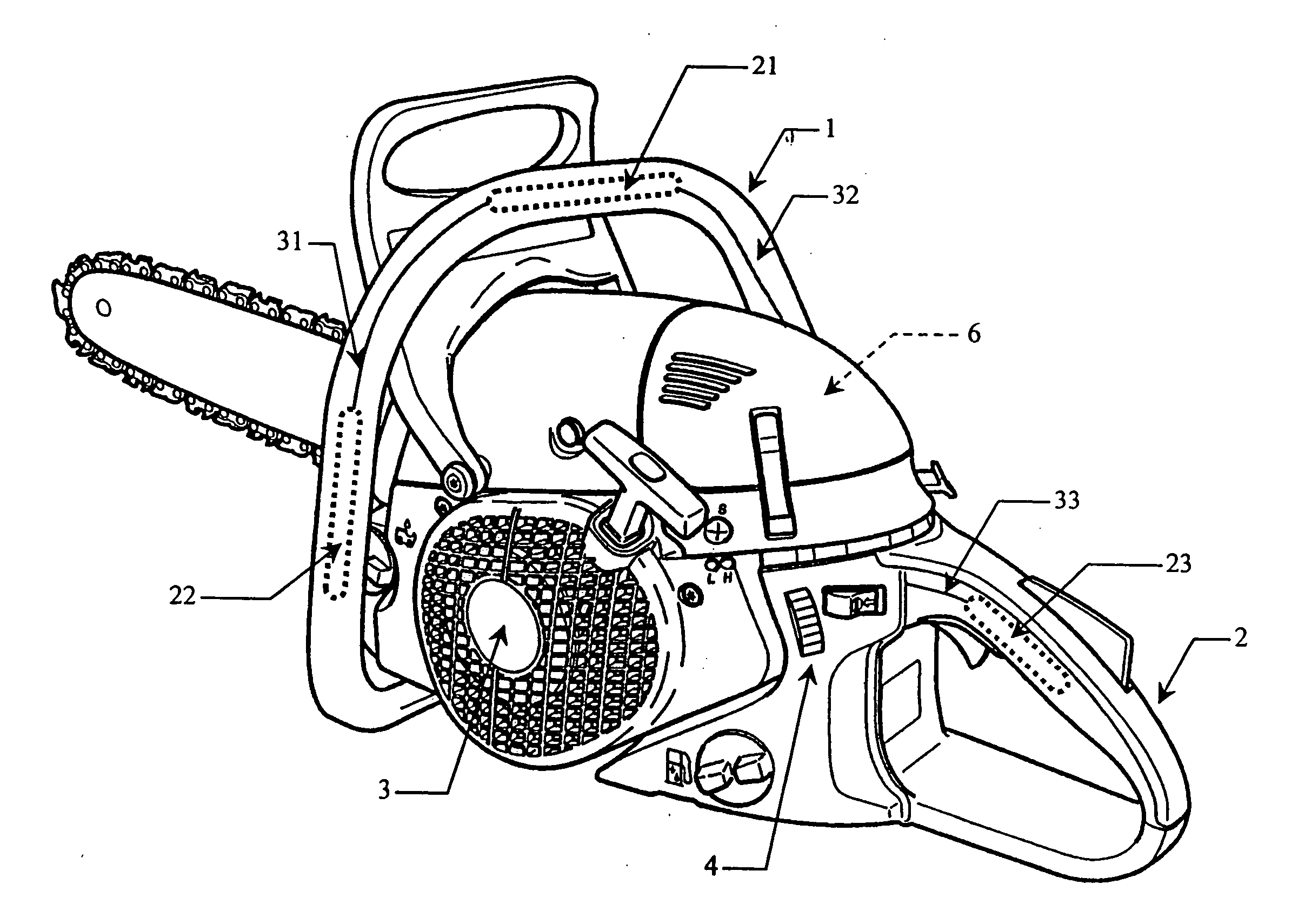 Hand-guidable tool with handle heating based on microwaves