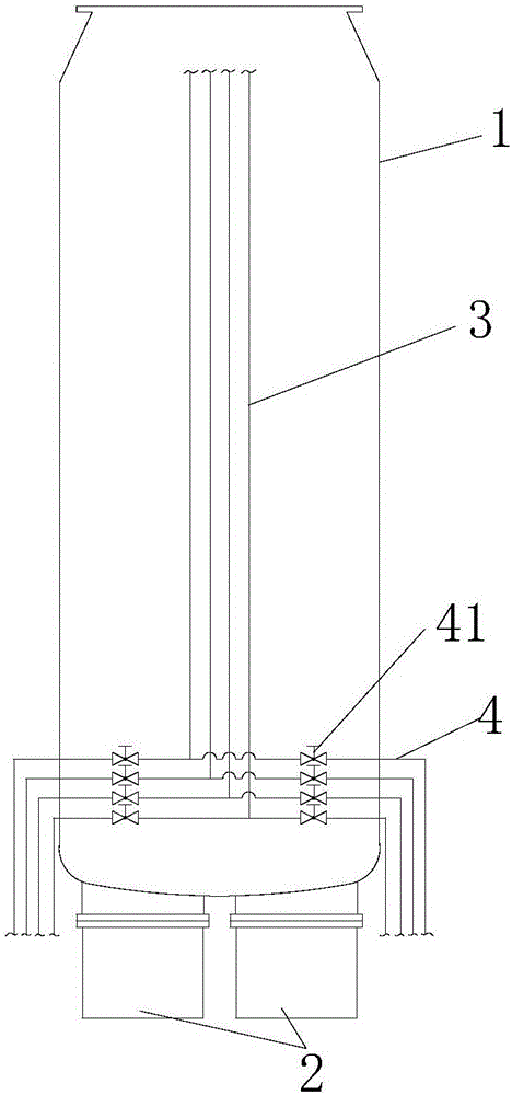 RH method vacuum tank with lifting gas pipeline and arrangement method of lifting gas pipeline thereof