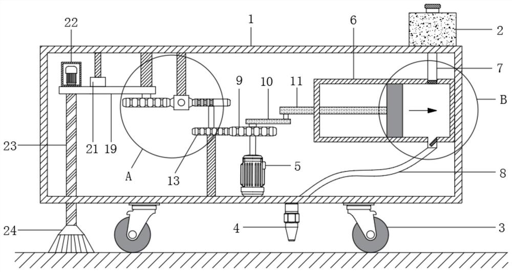 Road dotted line marking device capable of automatically cleaning to-be-marked road surface