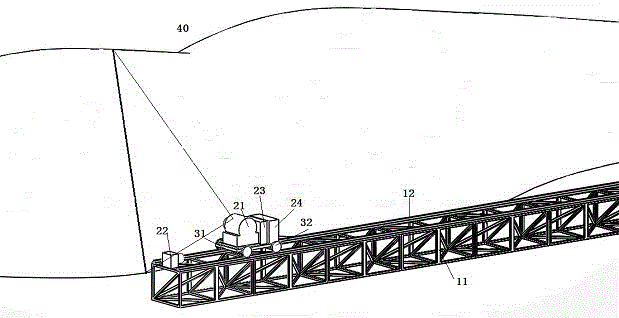 Large-scale piled material volume two-side parallel measuring device and method