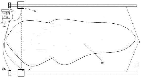 Large-scale piled material volume two-side parallel measuring device and method