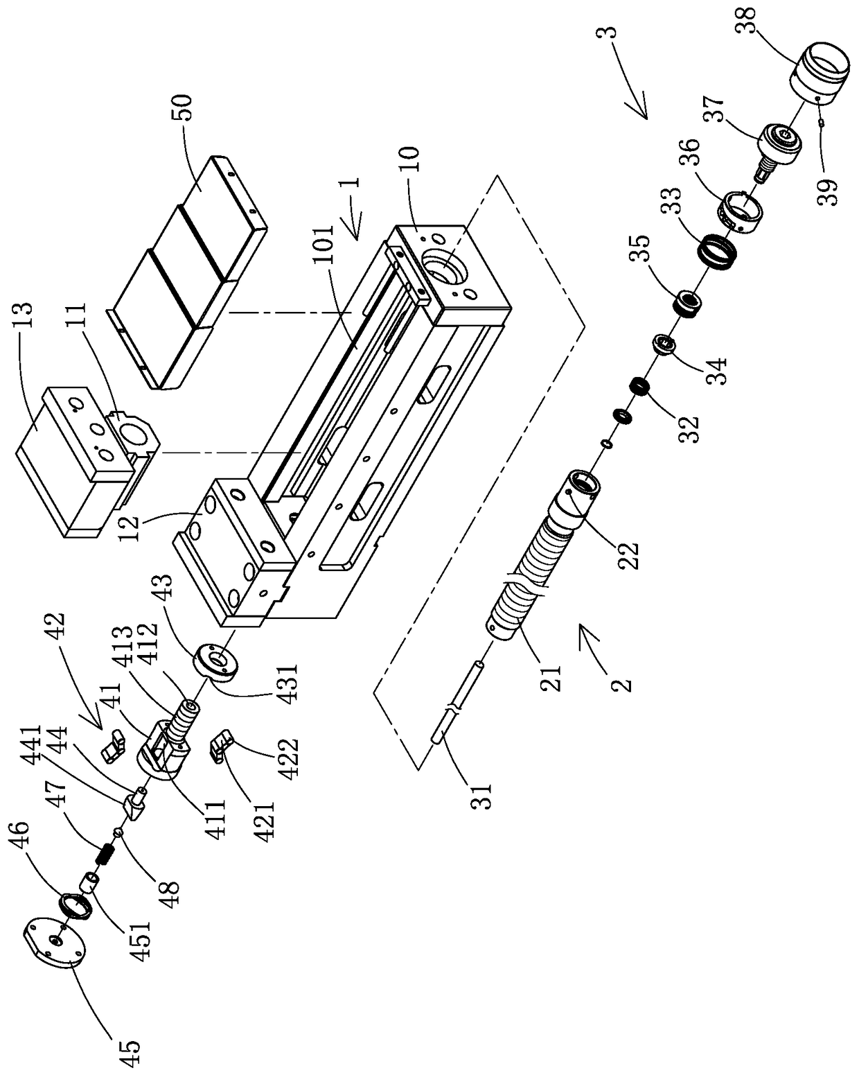 Pressure-adjusting structure for double-force-type vice