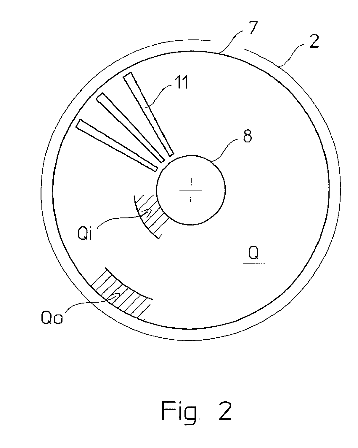 Heat exchanger with radially arranged elements for isothermal chemical reactors