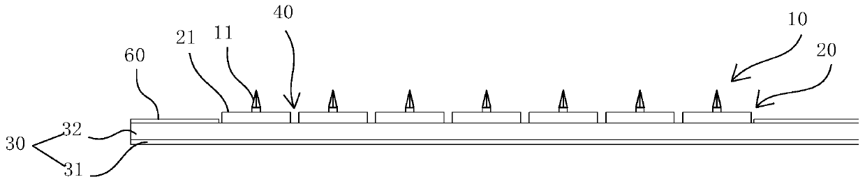 Microacupuncture needle paster for improving skin hyperplastic scars and preparation method of microacupuncture needle paster