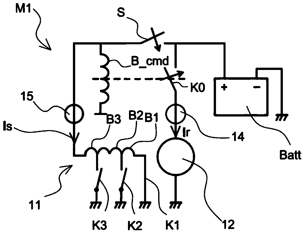 Flux switching rotating electrical machine for traction for motor vehicle