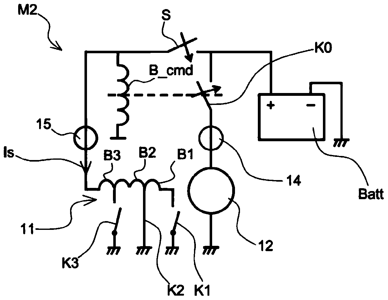 Flux switching rotating electrical machine for traction for motor vehicle