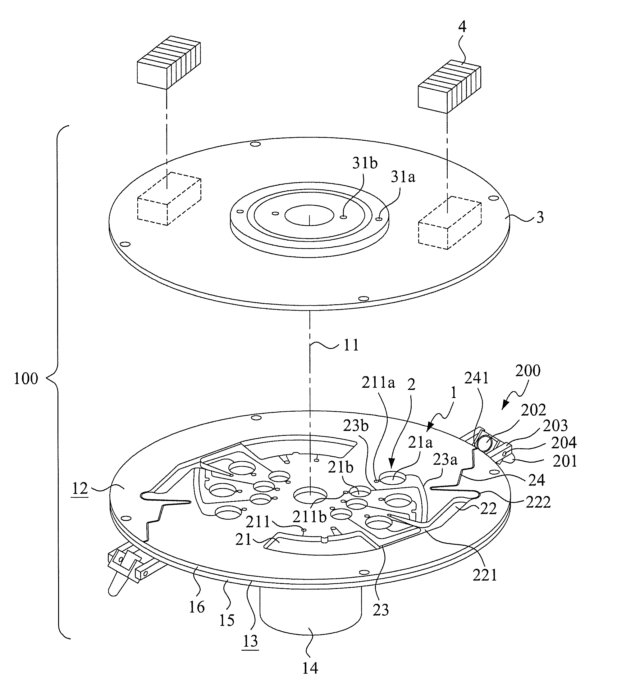 Disk-based fluid sample collection device