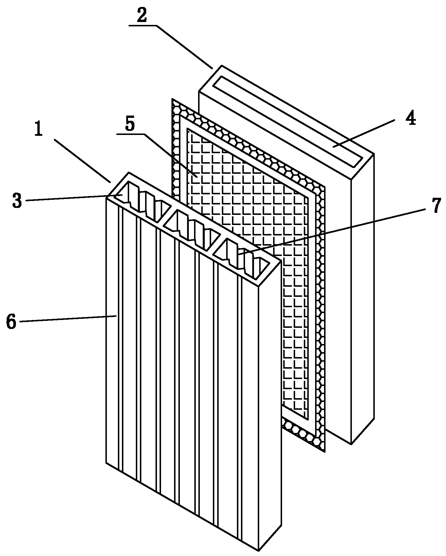 Composite curtain wall for multifunctional building