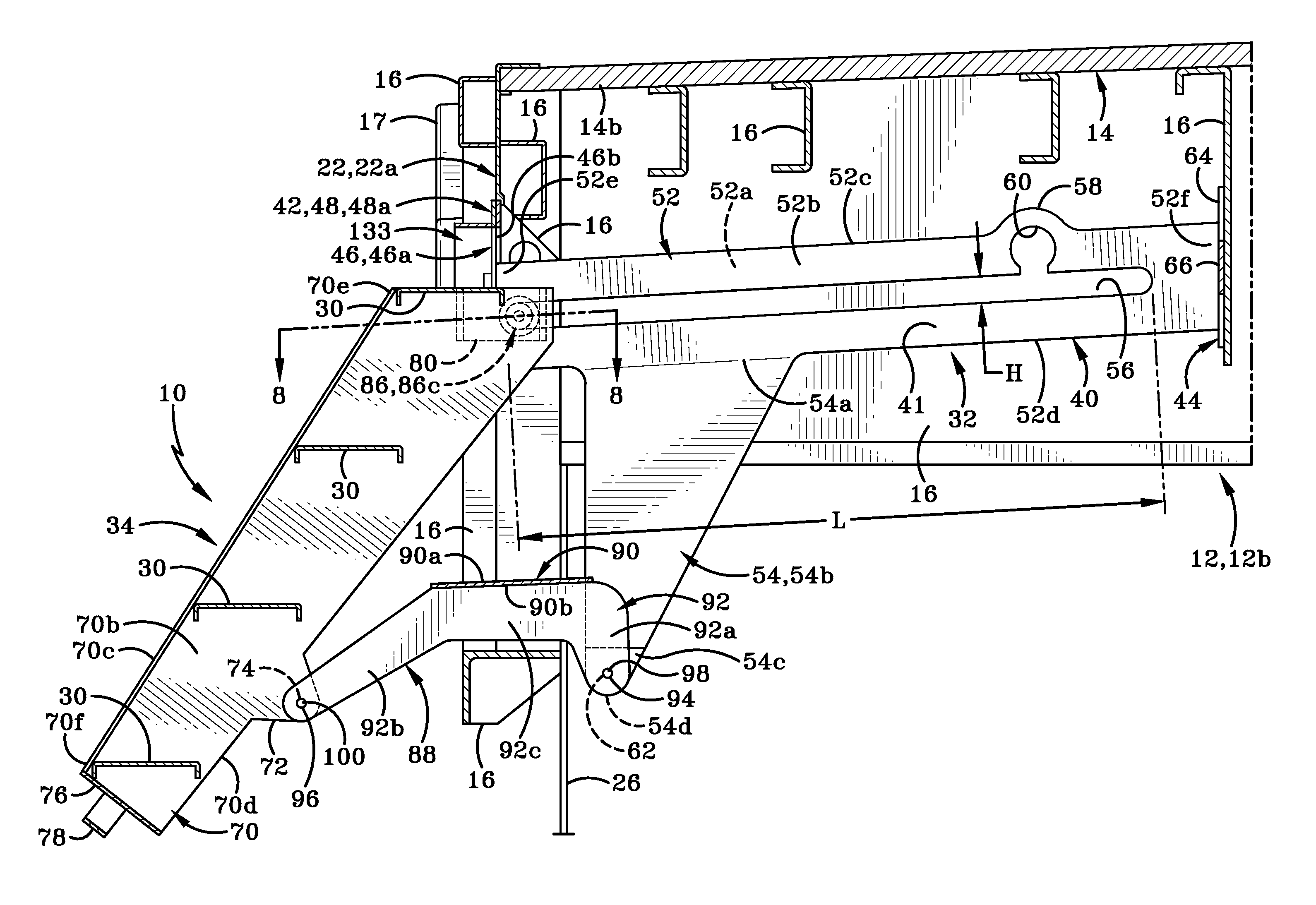 Retractable stair assembly for a truck or trailer