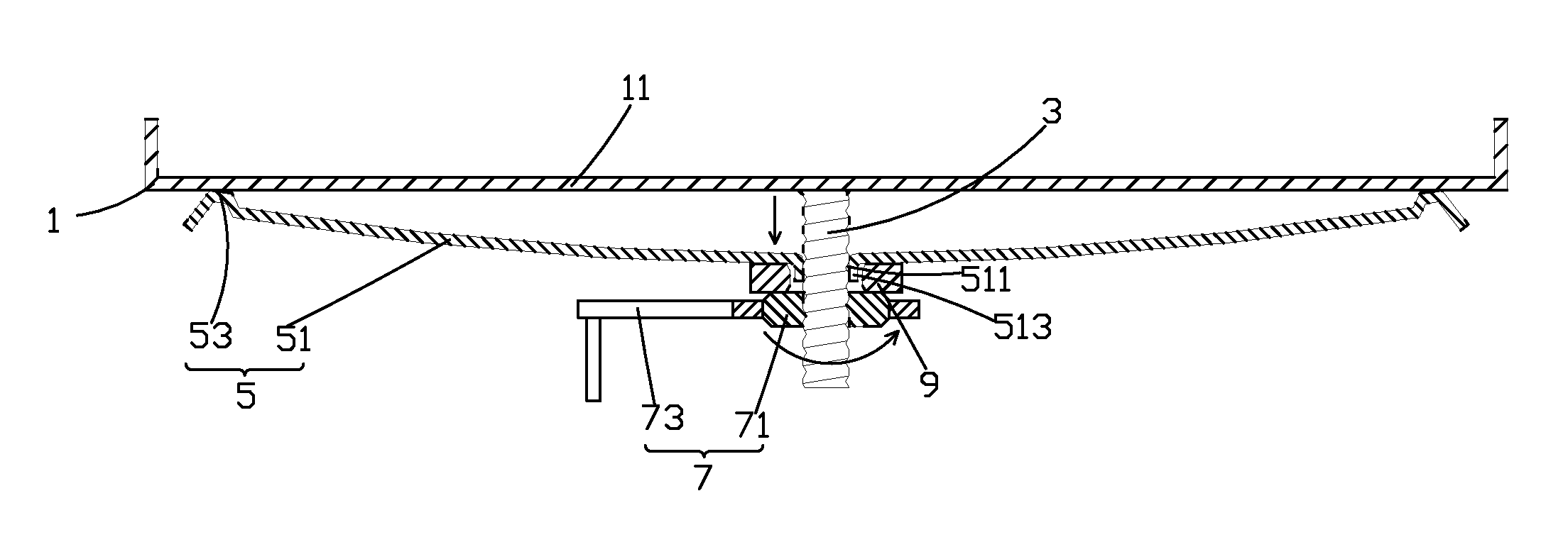 Curvature adjustment structure of curved liquid crystal display device