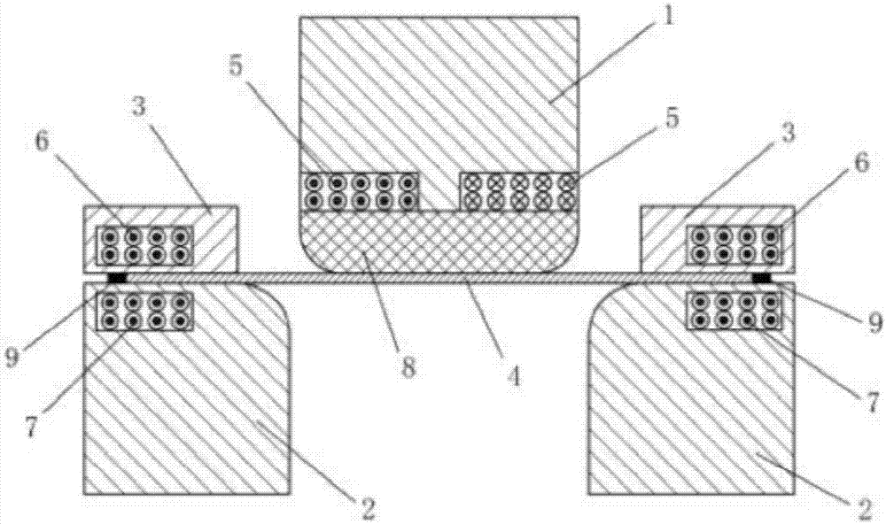 Drawing forming device and method of non-axisymmetric piece made of difficult-to-deform material