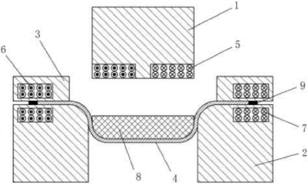 Drawing forming device and method of non-axisymmetric piece made of difficult-to-deform material