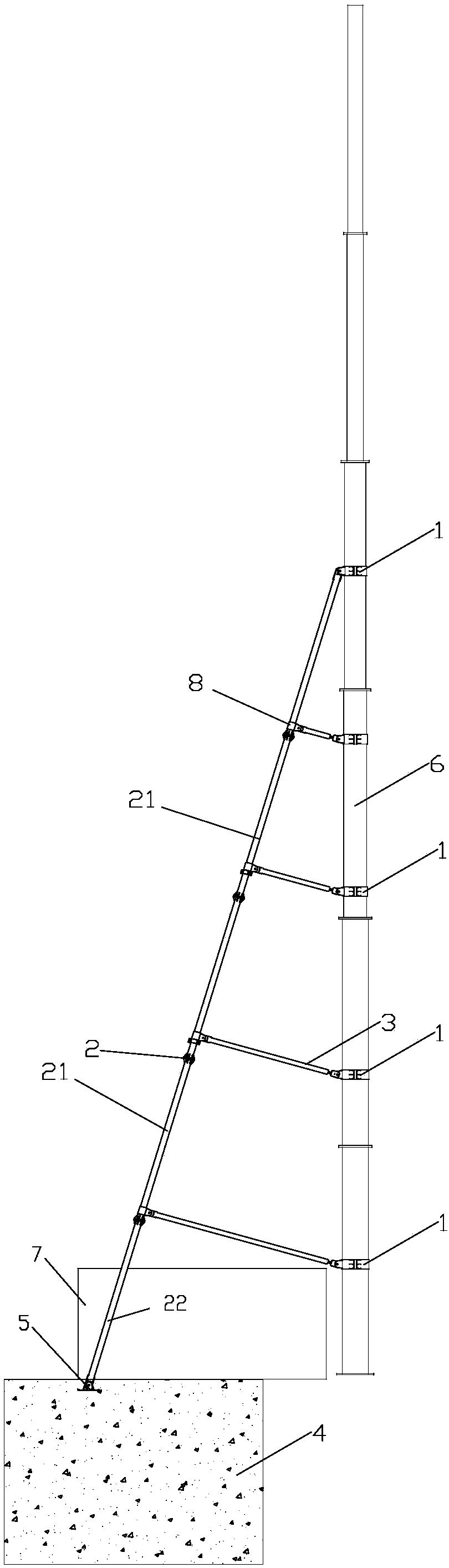 Reinforcing device of simple communication rod base station