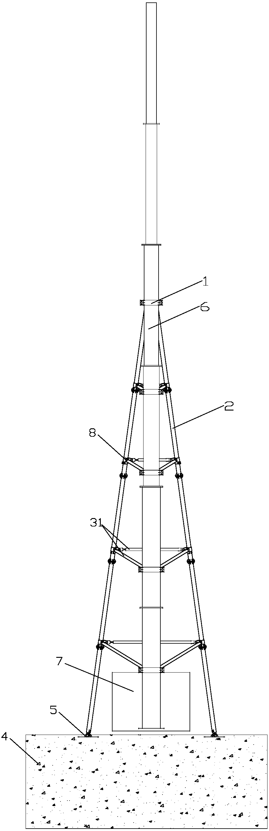 Reinforcing device of simple communication rod base station