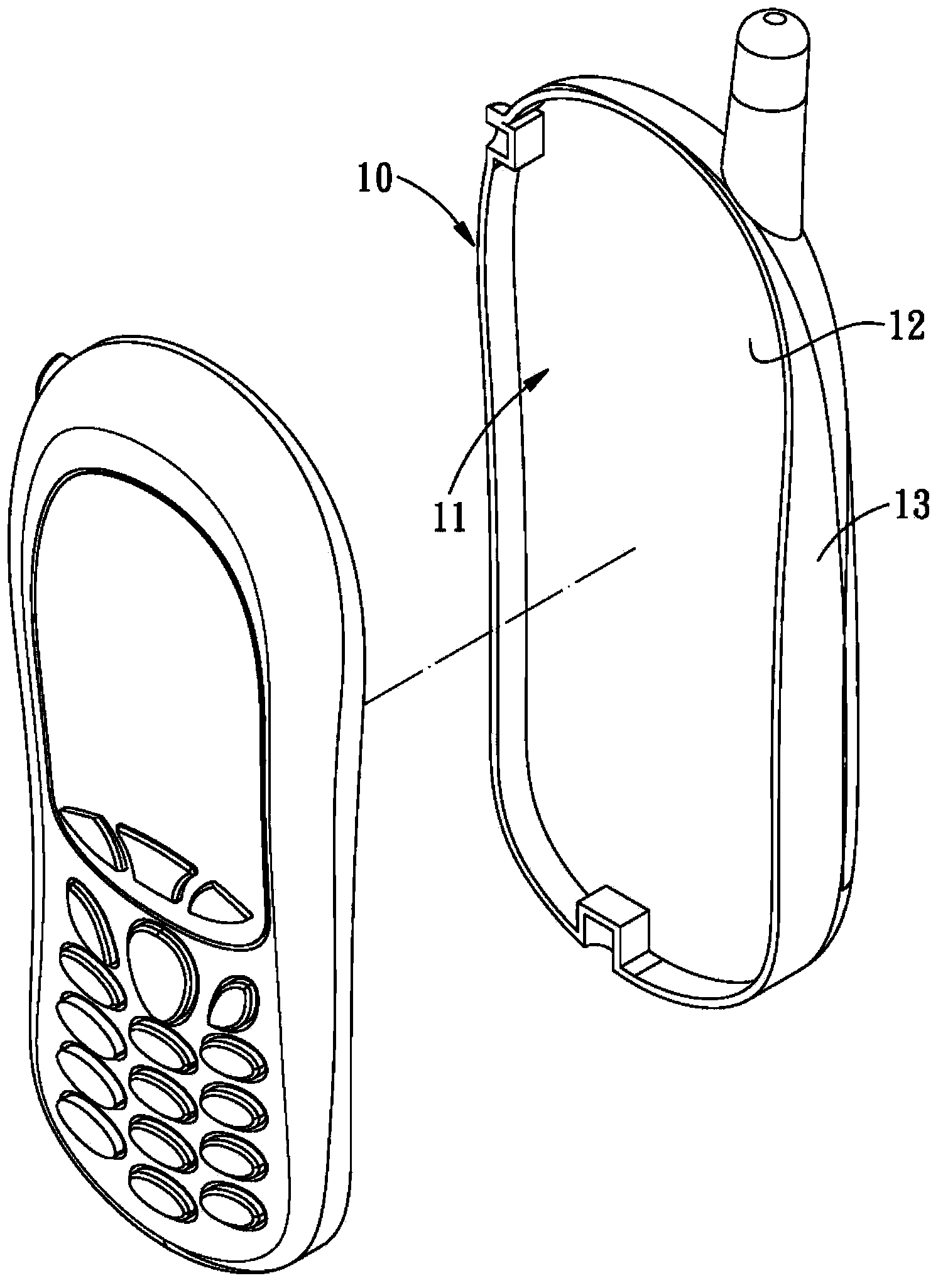 Method for manufacturing mobile phone casing with concave side wall and structure thereof