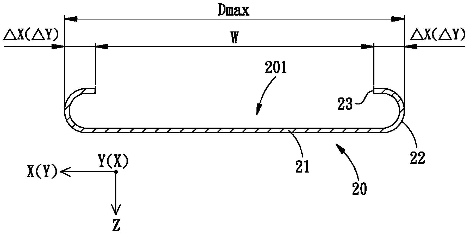 Method for manufacturing mobile phone casing with concave side wall and structure thereof