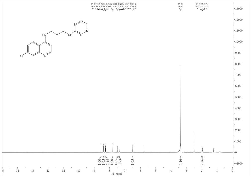 Quinoline-1, 2, 4-triazine heterozygote as well as preparation method and application thereof