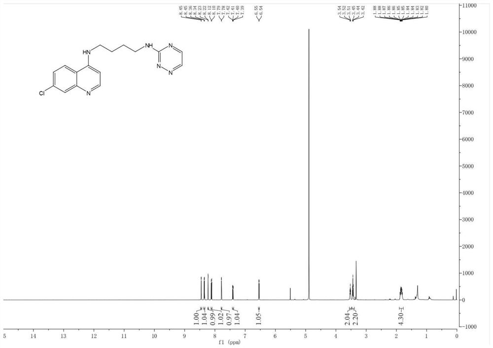 Quinoline-1, 2, 4-triazine heterozygote as well as preparation method and application thereof