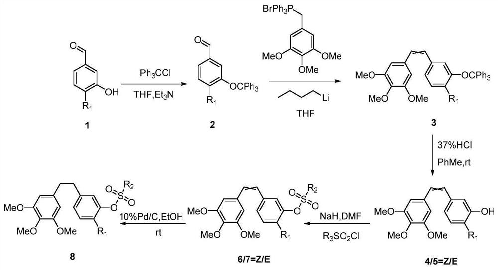 A kind of ca-4 class antitumor drug, synthesis method and application thereof