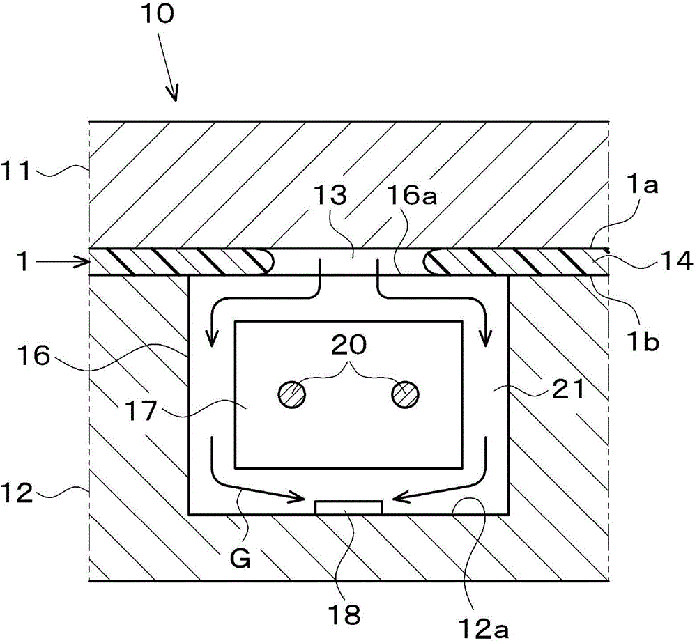 Resin forming device with air-exhaust insert