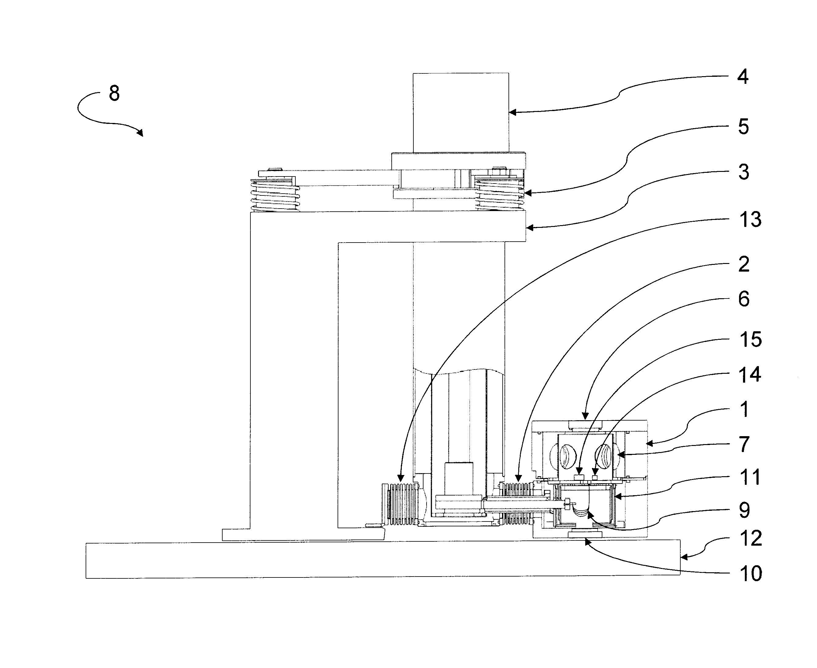 Low vibration cryocooled system for low temperature microscopy and spectroscopy applications