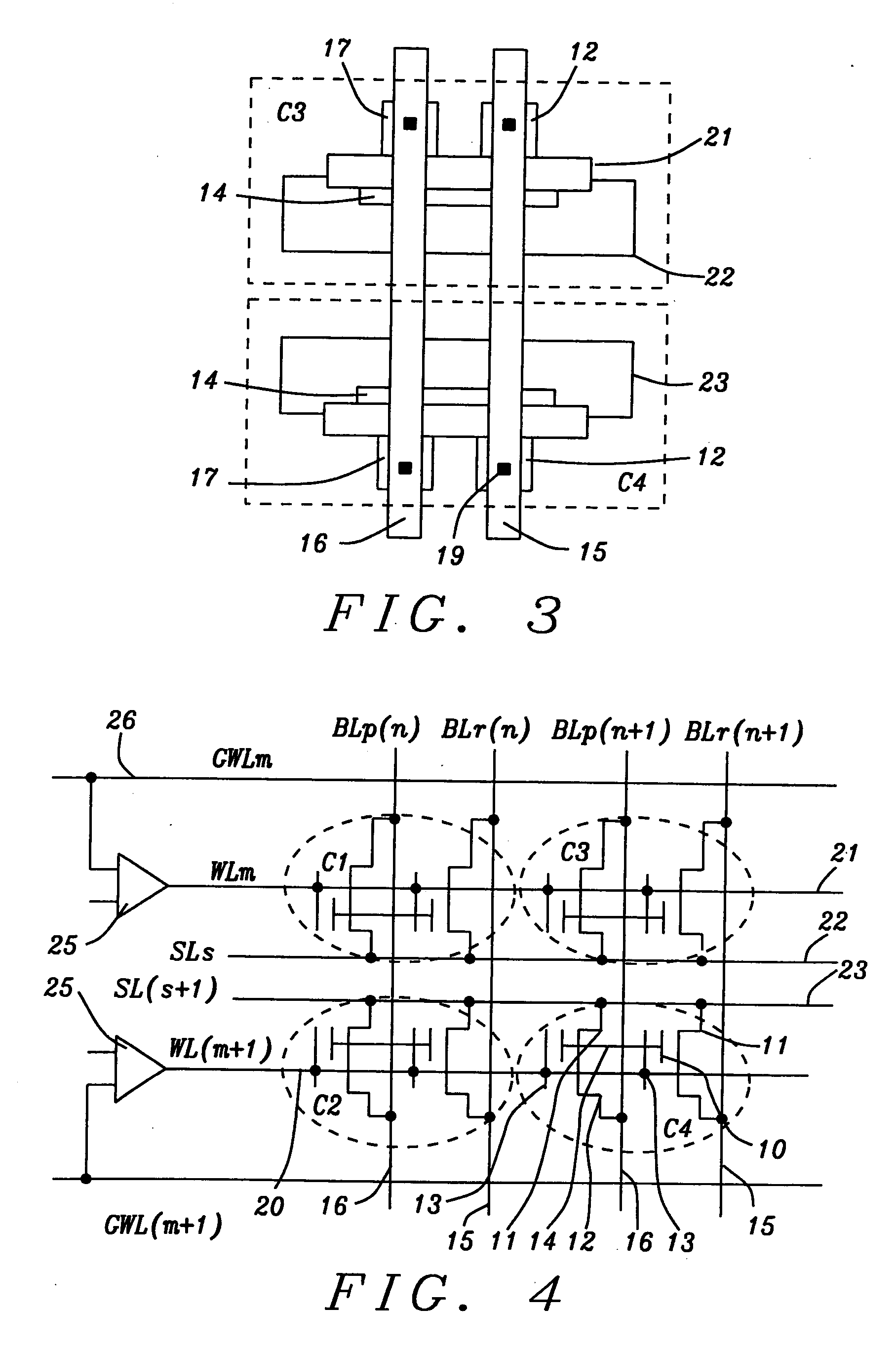 Floating gate memory with split-gate read transistor and split gate program transistor memory cells and method for making the same