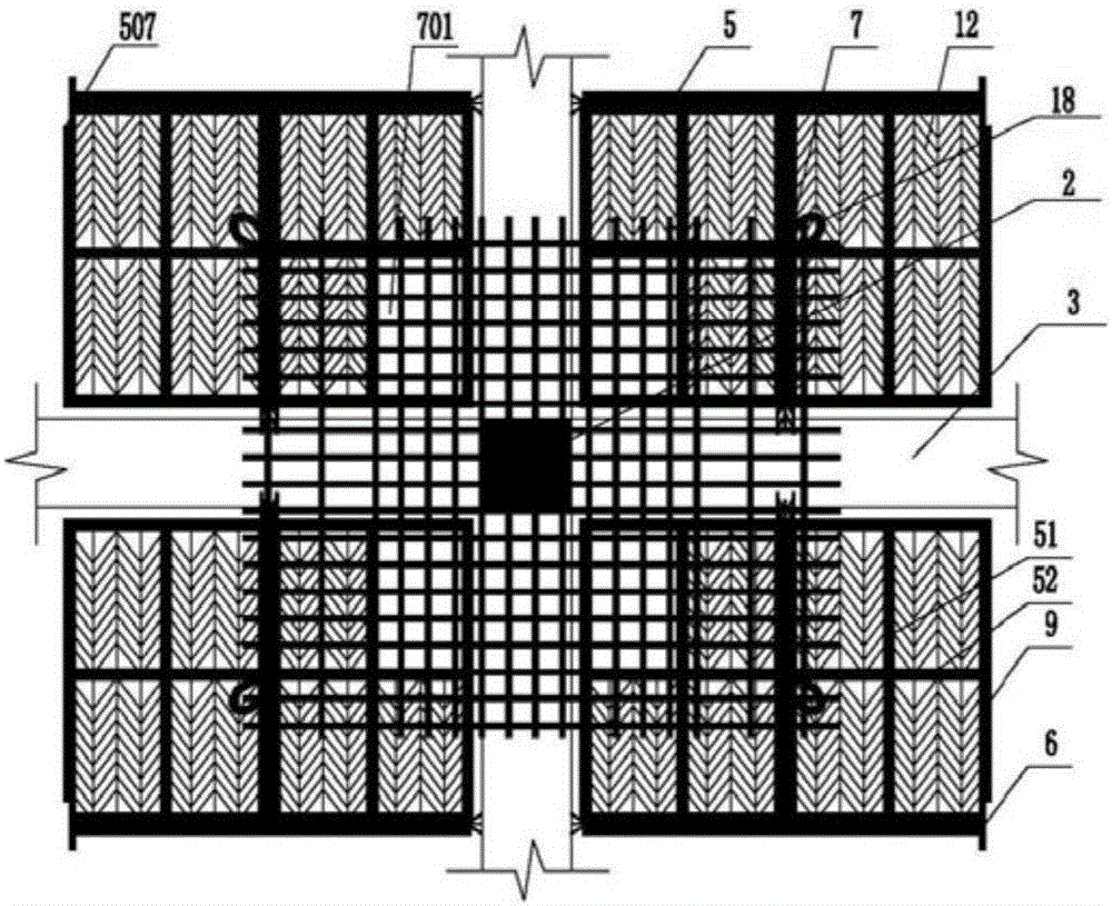 Stress island assembled type hollow floor