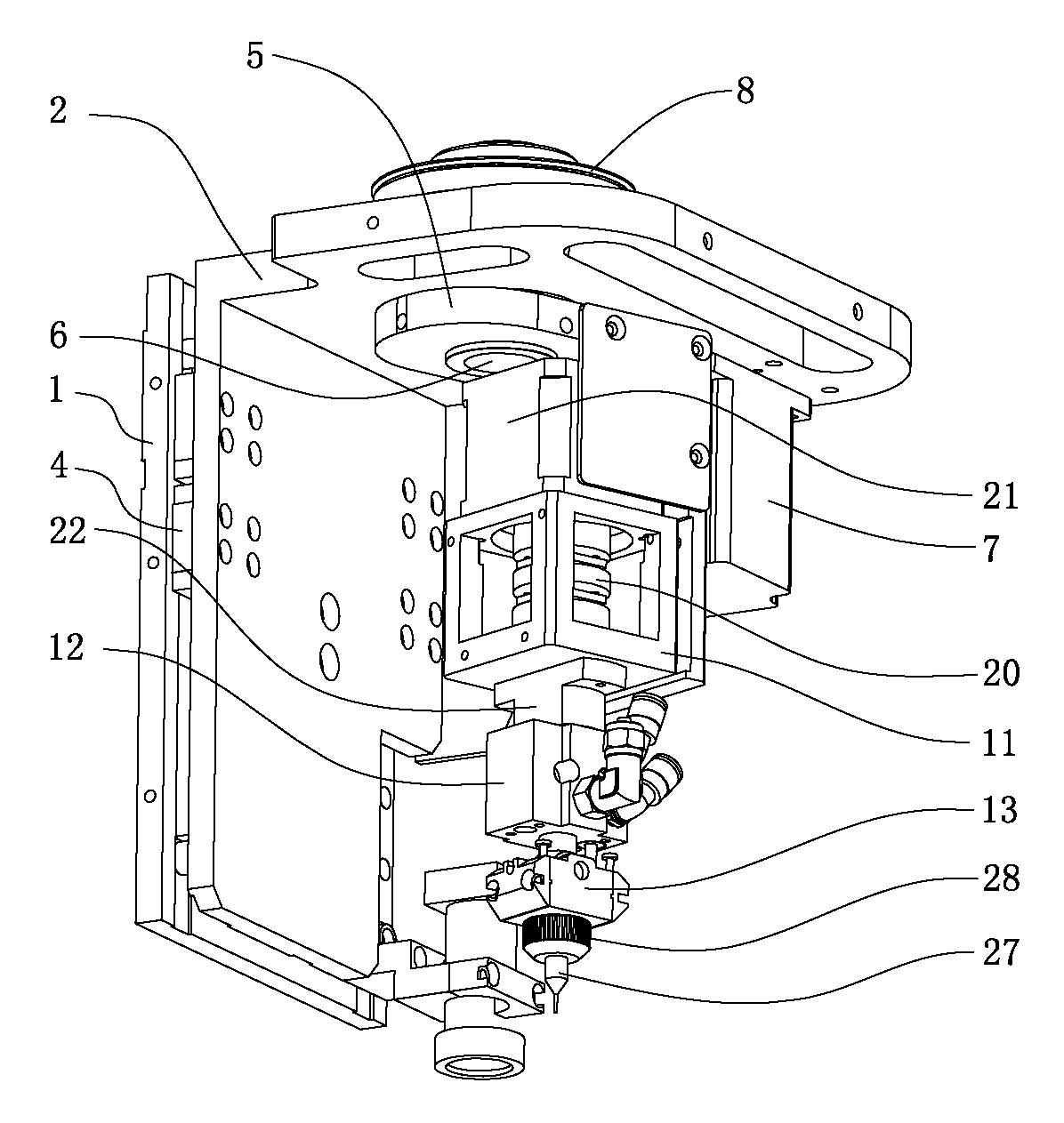 Head part mechanism of glue dispenser