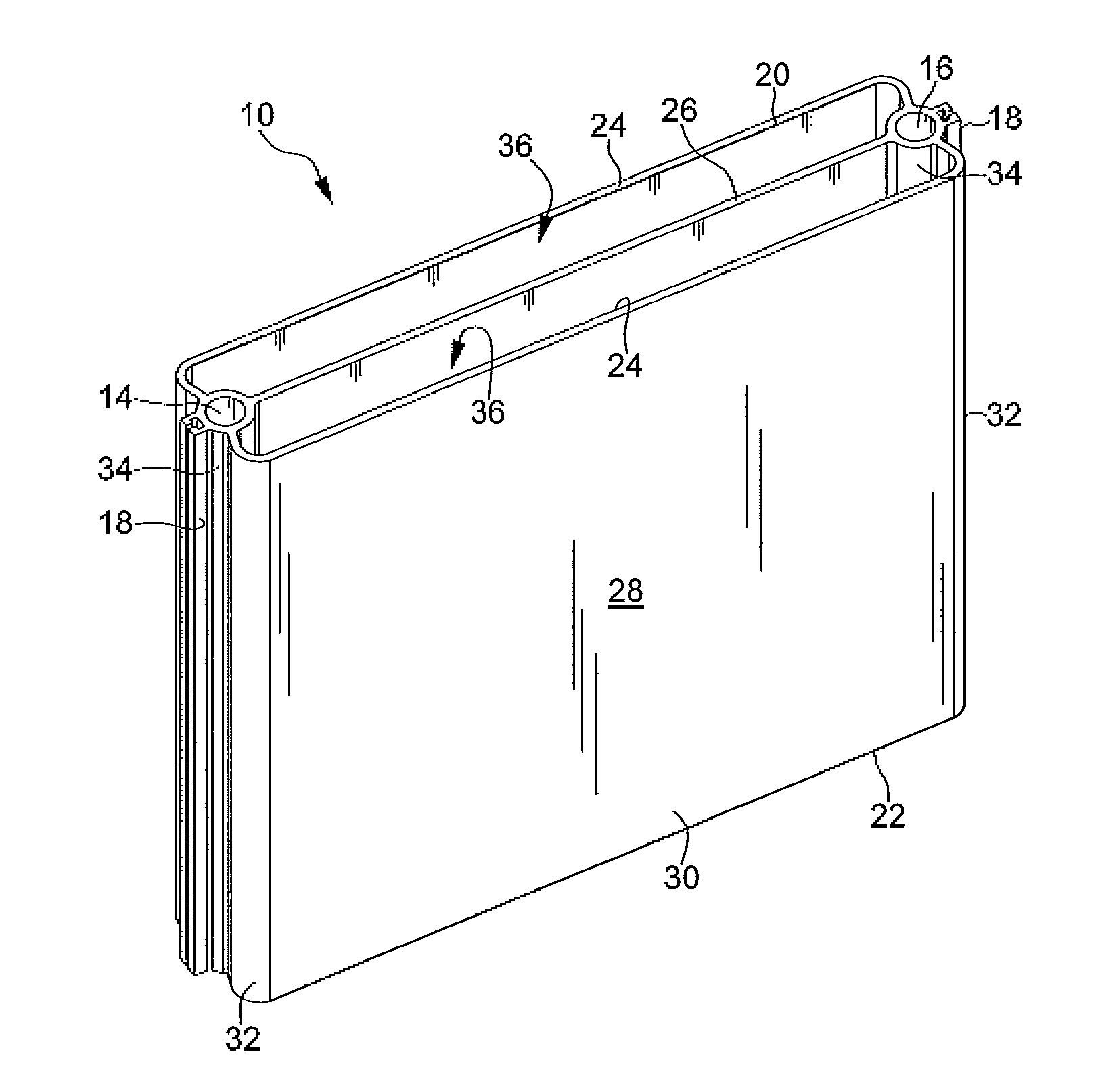 Extruded thermal fin for temperature control of battery cells