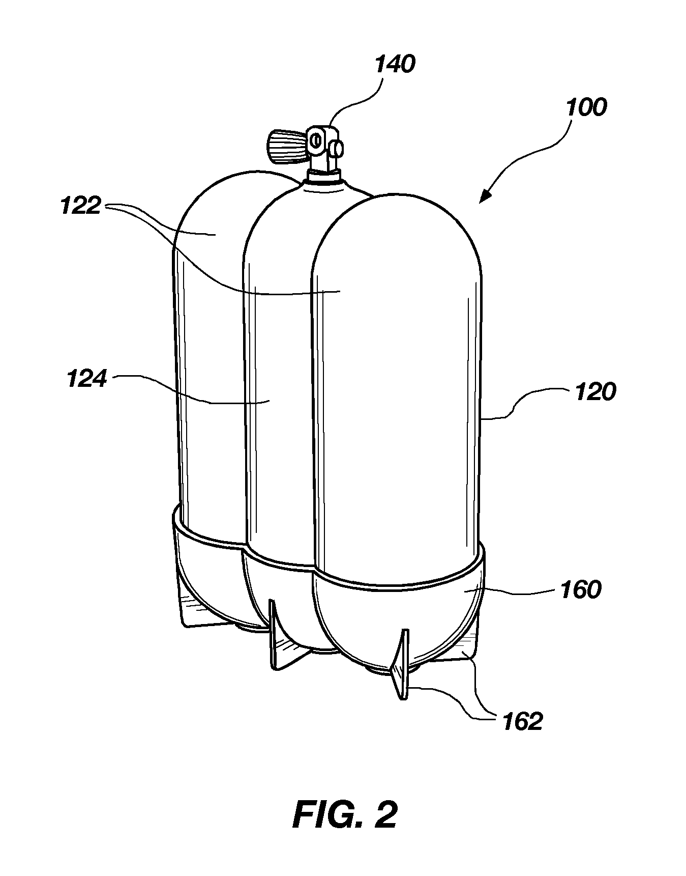 Seamless multi-section pressure vessel