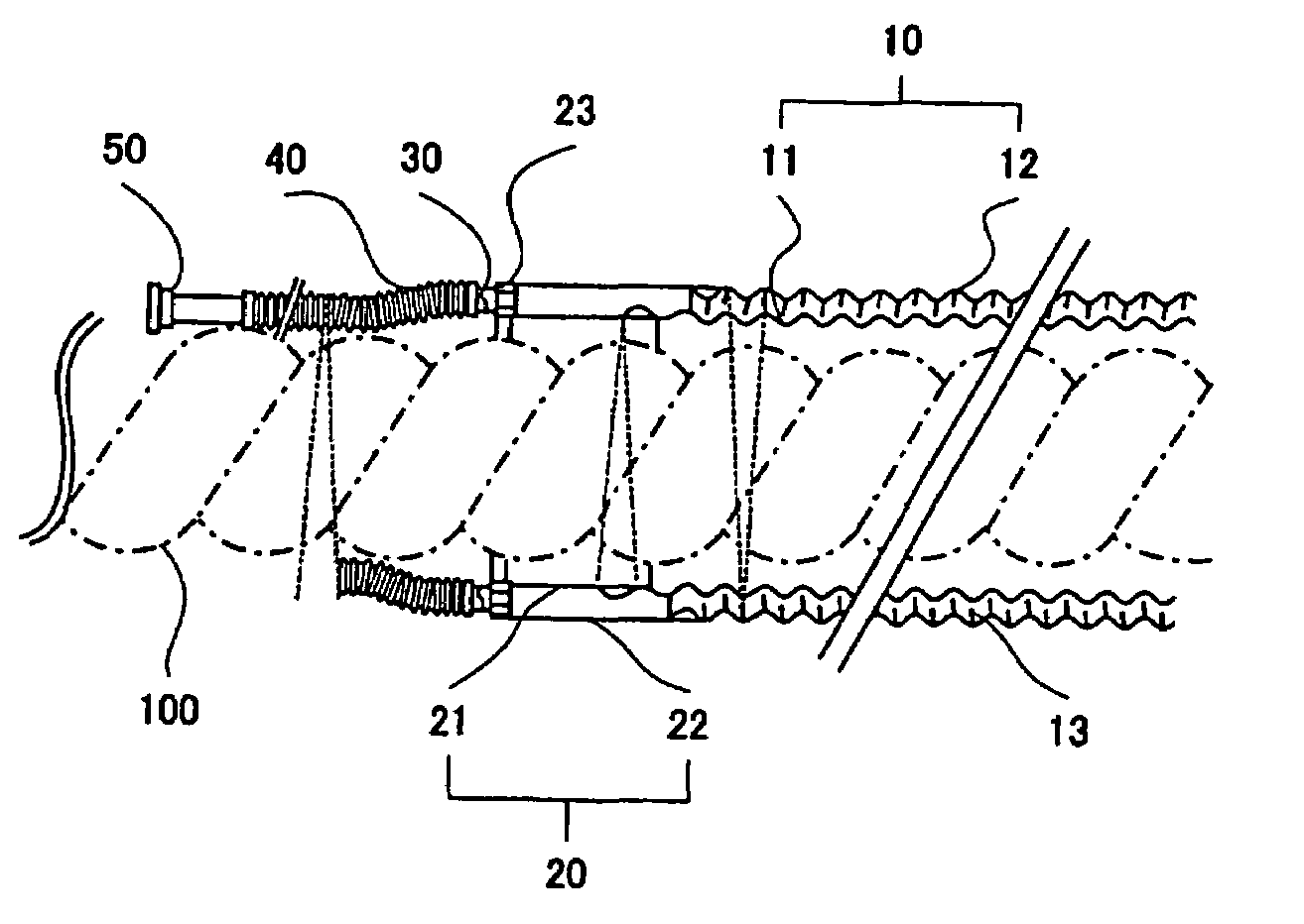 Vacuum-insulated pipe