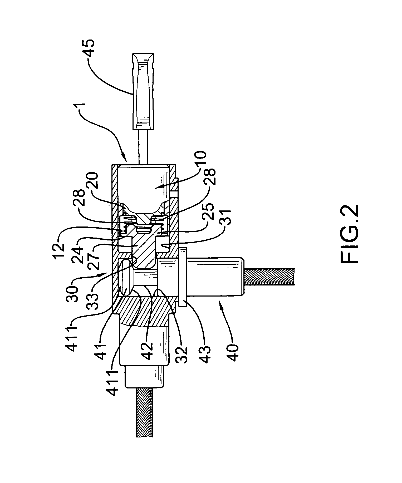 Cable lock assembly to ensure stable linear movement of the latch bolt