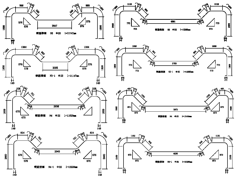 Machining device special for long and large bent-up steel bars of frame box bridge