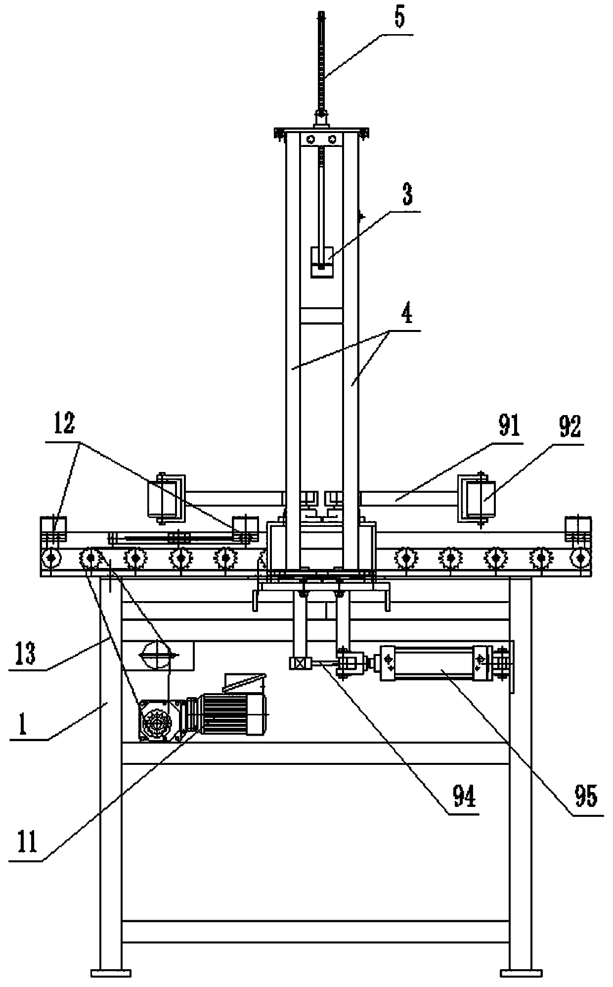 Tire centring and rotating scanning system and tire centring and rotating scanning data pickup method